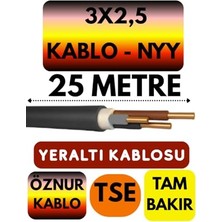 Larskas Öznur 3x2,5 Nyy Yeraltı Kablosu, 25 Metre