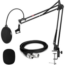 Larskas Lastvoice NB39PSX Set Stüdyo Masa Mikrofon Standı Pop Filtre Xlr Kablo