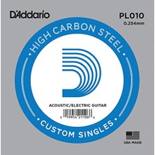Larskas Daddario PL010 Elektro ve Akustik Tek Tel, E-(Mi), High Carbon St
