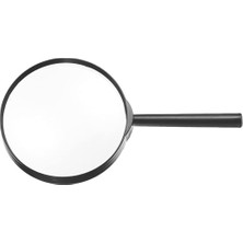 Larskas Büyüteç 100 Mm, Cam Mercek, Plastik Çerçeve ve Sap, Siyah, 240 mm Toplam Uzunluk, Okuma ve Koleksiyon Için