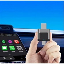 Larskas Kablosuz Carplay ve Android Auto Adaptörü Mini Ergonomik 2in1