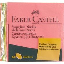 Larskas Faber-Castell Yapışkan Notluk 50X50MM, Karışık Fosforlu Renkli Mini Küp