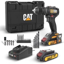 Larskas DX1010.1 18VOLT 2.0AH Li-Ion Çift Akülü Kömürsüz Profesyonel Şarjlı Darbeli Matkap + 20 Parça Delme Vidalama Uç Seti