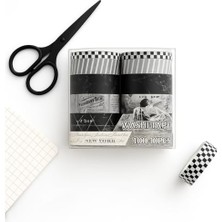 Larskas 10’lu Washi Bant Seti – Dekoratif, Renkli ve Desenli Bantlar | Hobi, Bullet Journal, Scrapbook Kullanımı Için - M1