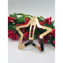 Karahanbey Gold Rengi Çok Şık Yıldızlı Çıtçıtlı Saç Tokası 2 Adet (5.5 Cm) Sarı Tek Ebat