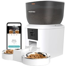 Karahanbey Haustier QQ029-DUAL 1080P Gece Görüş Kameralı Akıllı Kedi Mama Kabı, Tuya App-Wifi Uzaktan Kontrol,