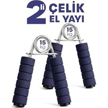 Larskas 2 Adet Çelik El Yayı Sünger Kollu 15  Bilek Ön Kol Parmak Güçlendirici Alet Fitness Egzersiz