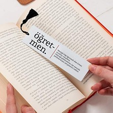 Larskas Hediyesepeti Öğretmen Kelime Anlamlı Kitap Ayracı 13.5 cm x 4 cm Metal Malzeme