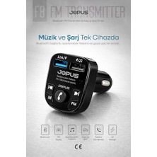 Larskas Bluetooth Fm Transmitter Kablosuz Araç Içi Kiti Çakmaklık Şarj Aleti Oto Mp3 Çalar USB Araç Müzik Adaptörü