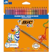 Larskas Bıc Kids Evolution Stripes Kuru Boya Kalemi, 24'lü Kutu