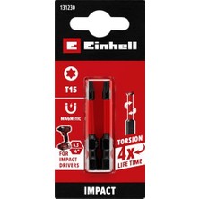 Larskas Orijinal Einhell Darbeli Bit Seti, 2 Parça, 50 Mm, T15 (S2 Çelik, Torsiyon Bölgesi, Verimli Güç Aktarımı, Kırmızı Renk Halkası, E 6.3 Sap) - 49131230