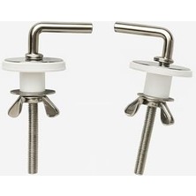 Larskas Busstier Nikel Krom Kaplamalı Metal Klozet Kapak Menteşe Seti, Parlak Dayanıklı, Ayarlanabilir Vidalı Montaj, Kolay Kurulum, Lüks Tuvalet Kapak Yedek Parça, Tüm Klozetlere Uyumlu (Alttan Sıkmalı)
