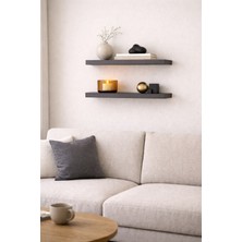 Empressco Antrasit Mdf Gizli Montajlı Duvar Rafı Seti 50X15CM, Modern ve Şık Tasarım