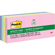 Larskas Daha Yeşil Açılır Notlar, 3,8x5,08 Cm, 12 Ped, Amerika'nın 1 Numaralı Favori Yapışkan Notları, Tatlı Sprinkles, Pastel Renkler (Pembe,mavi, Nane, Sarı), Temiz KALDIRMA,%100 Geri Dönüştürülmüş