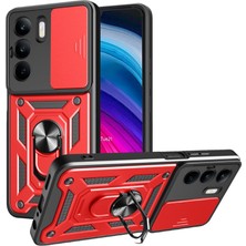 Hayat Store Realme C75 4g Kılıf Pars Lens Yüzüklü Silikon - Kırmızı