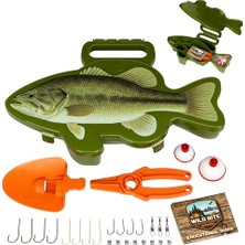 Larskas Outdoors Wild Bite Olta Takımı Seti | Yeşil/bass - Yeni Başlayanlar Için Olta Kutusu, Levrek/panfish/alabalık, Kürek ve Pense Yakalamak Için 25 Parça Çok Amaçlı Takım Çeşitleri