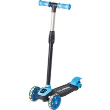 Empressco Mavi Twist LED Işıklı 3 Tekerlekli Yükseklik Ayarlı Scooter