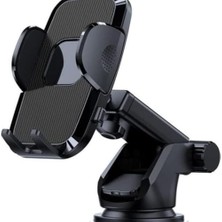 Larskas Telefon Tutucu Araç Otomatik Klipsli Araba Telefon Tutucu Ayarlanabilir Cam ve Torpido Için Yüksek Kalite Tutucu