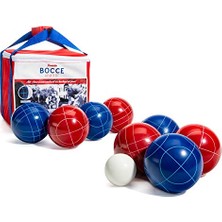 Larskas Bocce Top Seti - 8 Tüm Hava Koşulları 90 mm Bocce Topları, 1 Pallino ve Taşıma Çantası - Plaj, Arka Bahçe Çim Veya Dış Mekan Parti Oyunu - Amerikan Seti