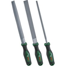 Larskas Bosch 3 Parçalı Törpü Seti (Sağlam Ahşap Törpü Seti, Düz, Yarı Yuvarlak ve Yuvarlak Rende Dahil; Sert Karbon Çelik; Şaft Uzunluğu 200 Mm; Orta Kesim 2; Yumuşak Saplı Ergonomik Sap)