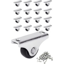 Larskas Mini Sabit Mobilya Tekerlekleri, Siyah, 4cm x 2.2cm, 15 kg Taşıma Kapasitesi, 19MM Makara Çapı, Sehpa ve Komidin Için, Vidalar Dahil, 16 Adet