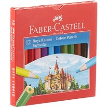 Larskas Faber-Castell Karton Kutu Boya Kalemi, 12 Renk, Yarım Boy, Parlak ve Canlı Renkler, Örtücü Etki, Uç Kırılmasına Karşı Dayanıklılığı Artıran Özel Yapıştırma Sistemi