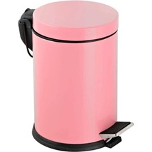 Larskas Premium Serisi 3 Litre Hacimli Paslanmaz Banyo-Mutfak Pedallı Çöp Kovası Pembe