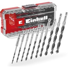 Larskas Orijinal Einhell S-Case Ahşap Delme Uç Seti – 10 Parça (C45 Çelik, 3 Noktalı Merkez Uç, E 6.3 Sap, Saklama Kutusu Dahil) - 49108733