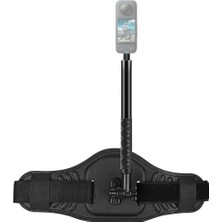 Larskas Aksiyon Kamera Bel Kemeri ve 114CM Görünmez Selfie Çubuğu Alünyum, Extreme Sporlar,bisiklet,gezi,vlog, 1/4” Vida, INSTA360 X3, X2, X4, X5, One Rs, Go 3, Evo ile Uyumlu, Siyah