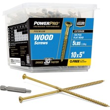 Karahanbey Power Pro 48617 Ahşap Vidalar, 10 x 5 Inç, Premium Dış Mekan Güverte Vidaları, Paslanmaya Dayanıklı