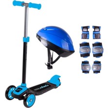 Empressco Mavi 3 Yaş Üstü Işıklı Scooter ve Kask Seti, Güvenli ve Eğlenceli Kullanım