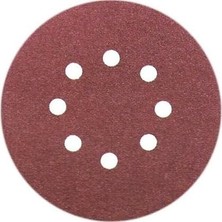 Karahanbey Kırmızı Disk Zımpara, 6 Delikli, 125MM ve 180 Kum, Dairesel Ahşap ve Metal Zımparalama Için,5 Adet