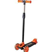 Empressco Turuncu LED Işıklı 3 Tekerli Twıst Scooter, Eğlence ve Hız Için Ideal
