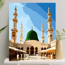 Larskas Sayılarla Boyama Tuval Seti Fırça Boya Dahil Çıtaya Gerili 40X50 cm - Mescid-I Nebevi