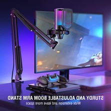 MarkEntegra Profesyonel USB Mikrofon Seti, Oyun ve Yayıncılar Için Tasarlandı, Siyah