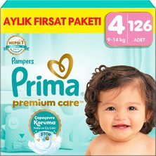 Karahanbey Prima Bebek Bezi Premium Care 4 Numara 126 Adet Aylık Fırsat Paketi