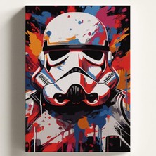 Larskas Sayılarla Boyama Tuval Hobi Seti Star Wars Temalı Fırça ve Boya Dahil Set (Çıtalı) 40X50 cm Kendin Yap Sayılarla Tuval Boya Kiti (Kasnaklı)