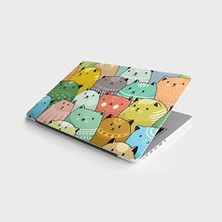Larskas Laptop Sticker Bilgisayar Notebook Pc Kaplama Etiketi Renkli Kediler