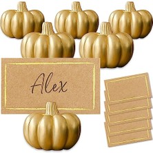 Larskas Fall Decor Mini Altın Kabak Masa Kartı Tutucu (6 Adet), Şükran Günü Masa Dekorasyonu, Sonbahar Temalı Düğünler, Gelin Buketleri Için Mükemmel