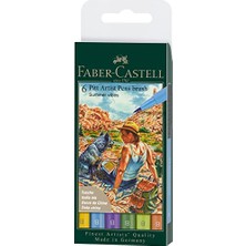 Larskas Faber-Castell Pitt Artist Pen Çizim Kalemi Fırça Uçlu Yaz Serisi 6'lı