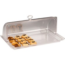 Empressco Şeffaf Polikarbon Kapaklı Rolltop Fanus Takımı 43,5X29X17 cm