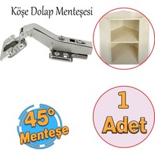 Karahanbey Mobilya Dolap Kapak Tas Menteşe 45° Derece Açılı Frensiz Köşeli Dolap Menteşesi 1 Adet