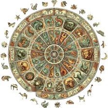 MarkEntegra Ahşap Puzzle - Antik Zodyak Çarkı, 252 Parça, 29 x 29 Cm, Yapıştırıcı Folyo Dahil