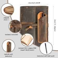 MarkEntegra Kraft Kapaklı 260 Sayfalık Deri Günlük, Vintage Kahverengi