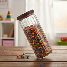 MarkEntegra Hava Geçirmez Cam Kavanoz - Uzun Çizgili Tasarım (1250 Ml)