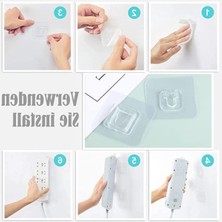 MarkEntegra Kendinden Yapışkanlı Çok Amaçlı Şeffaf Kancalar, Mutfak ve Banyo Için Uygun