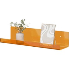 Empressco Turuncu Şeffaf Duvar Rafı, 40X10 Cm, Şık ve Pratik Ev Dekorasyonu