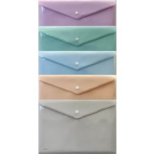 MarkEntegra A4 Çıtçıtlı Zarf Dosya, 5 Farklı Pastel Renk Seçeneği