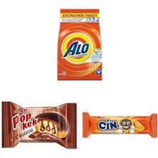 Karahanbey Alo 7 kg Kar Çiçeği Ferahlğı Beyazlar ve Renkliler Hızlı Çözülme Toz Deterjan X2 + Eti Popkek Çikol