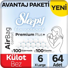Karahanbey Sleepy Bio Natural Premium Plus Airbag Comfort Avantaj Paketi Külot Bez 6 Numara Xlarge 64 Adet